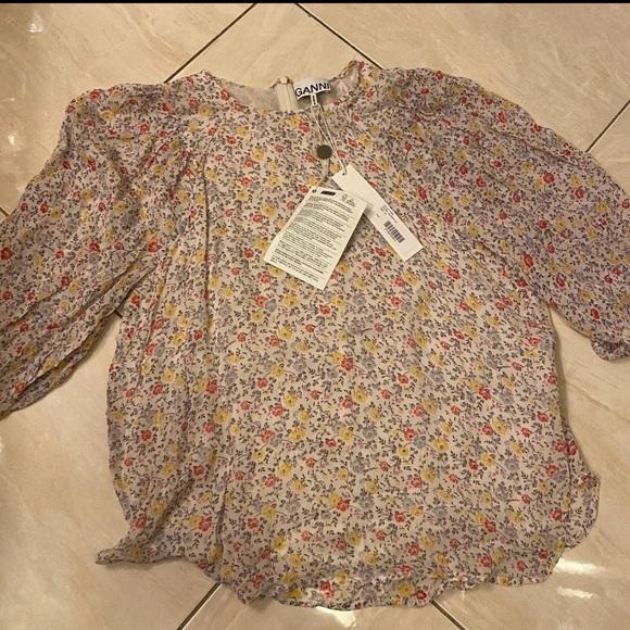 Ganni floral blouse size large - Picture 2 of 5